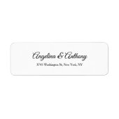 Étiquette Script créatif professionnel mariage noir blanc (Devant)