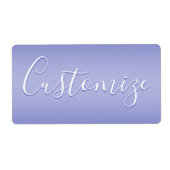 Étiquette Script cursif modifiable | Violet blanc et violet (Devant)