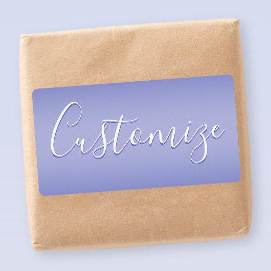 Étiquette Script cursif modifiable | Violet blanc et violet