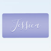 Étiquette Script cursif modifiable | Violet blanc et violet