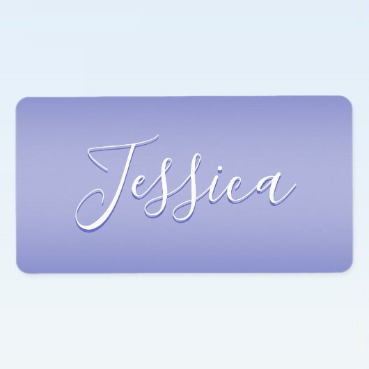 Étiquette Script cursif modifiable | Violet blanc et violet
