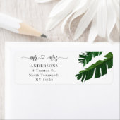 Étiquette Script de calligraphie Banane Feuilles Adresse de  (En situation)