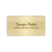 Étiquette Script de calligraphie blanc or Modèle élégant (Devant)
