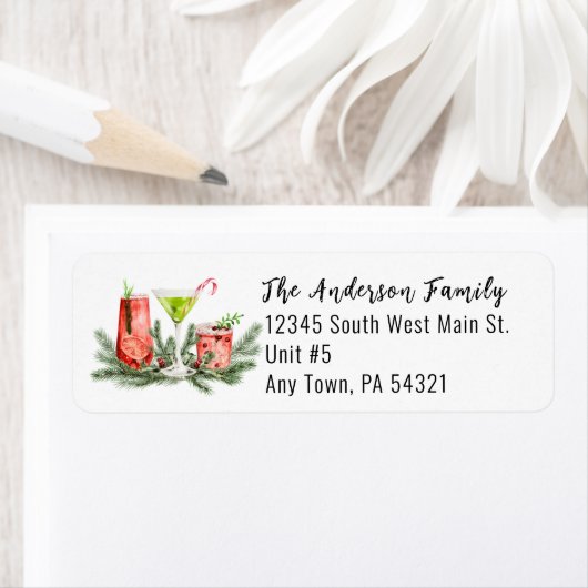 Étiquette Script de calligraphie moderne Adresse de retour d (En situation)