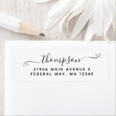 Étiquette Script de calligraphie moderne élégant Nom de fami (En situation)