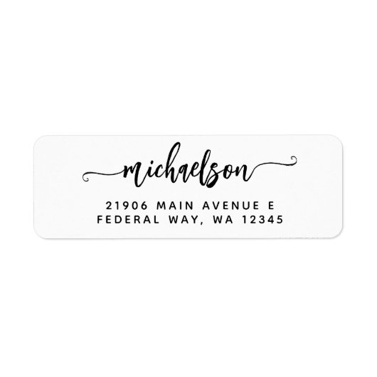 Étiquette Script de calligraphie moderne élégant Nom Étiquet (Devant)