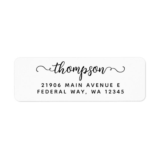 Étiquette Script de calligraphie moderne élégant Nom Étiquet (Devant)