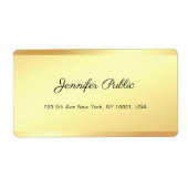 Étiquette Script de calligraphie moderne Texte Elégant Gold (Devant)