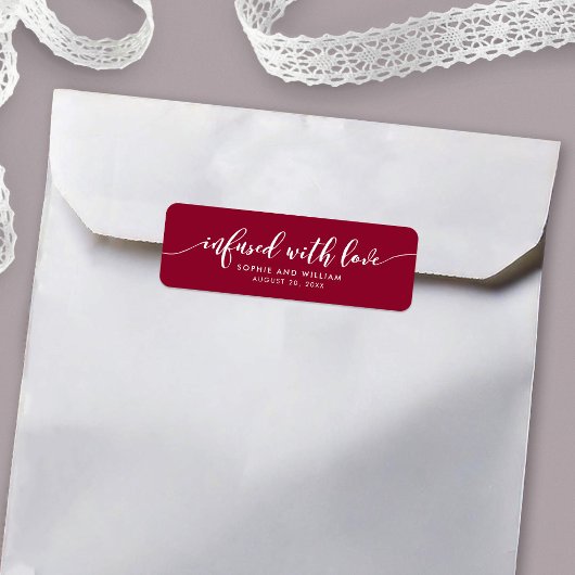 Étiquette Script de détende couleur modifiable infusé d'amou