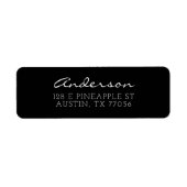 Étiquette Script de famille personnalisé | Noir | Adresse de (Devant)