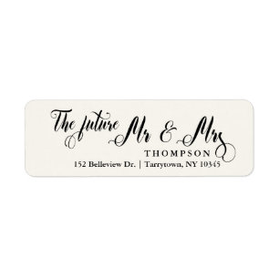 Étiquette Script de luxe L'avenir M. et Mme Ivory Elegant