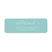 Étiquette Script de perte bleu turquoise (Devant)