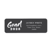 Étiquette Script de pinceau moderne Photo Graduation Adresse (Devant)