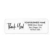 Étiquette Script de remerciement moderne Adresse de retour p (Devant)