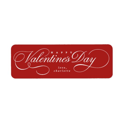 Étiquette script de Saint-Valentin florissant (Devant)
