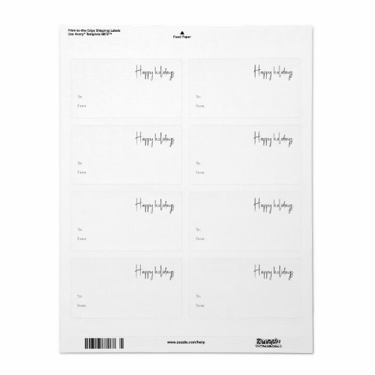 Étiquette Script De Vacances Moderne À De Rectangle Cadeau (Feuille entière)