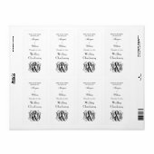 Étiquette Script de Vigne Noire Monogramme B&G do-it-yoursel (Feuille entière)