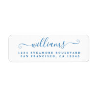 Script d'encre bleue Nom Adresse de retour