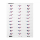Étiquette Script Drapeau Semiquincentenaire America 250 (Feuille entière)