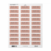 Étiquette Script élégant Dusty Mariage rose Adresse de retou (Feuille entière)