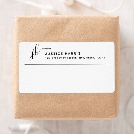 Étiquette Script élégant Monogramme moderne Professionnel (En situation)