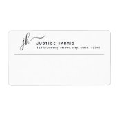 Étiquette Script élégant Monogramme moderne Professionnel (Devant)