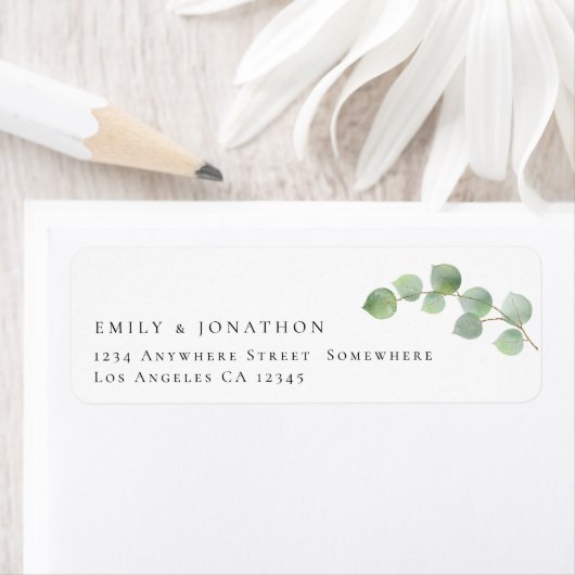 Étiquette Script Eucalyptus Nom de retour informel Adresse (En situation)