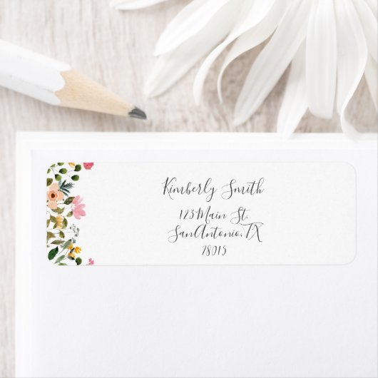 Étiquette Script floral (En situation)