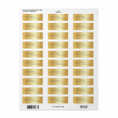 Étiquette Script main glamour Simple Gold Adresse de retour (Feuille entière)