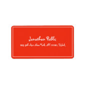 Étiquette Script main Noël Rouge Blanc Modèle Adresse (Devant)