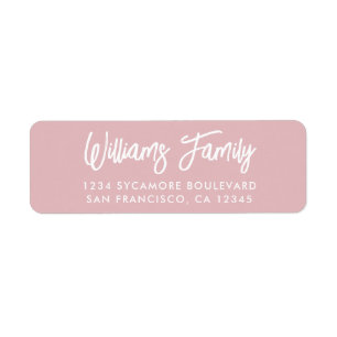 Étiquette Script manuscrit Black Family Adresse de retour