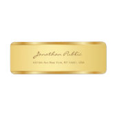 Étiquette Script manuscrit d'or moderne Texte Modèle Chic (Devant)