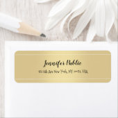 Étiquette Script manuscrit Gold Modèle Adresse de retour (En situation)