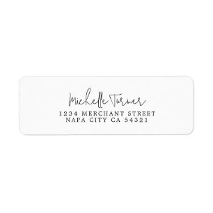 Étiquette Script manuscrit minimal - Adresse de retour moder