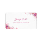 Étiquette Script manuscrit moderne Chic Aquarelle Florale (Devant)
