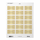 Étiquette Script manuscrit Moderne Élégant Faux Or tendance (Feuille entière)