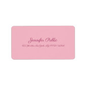 Étiquette Script manuscrit moderne élégant Modèle rose (Devant)