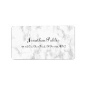 Étiquette Script manuscrit Moderne Marbre blanc élégant (Devant)