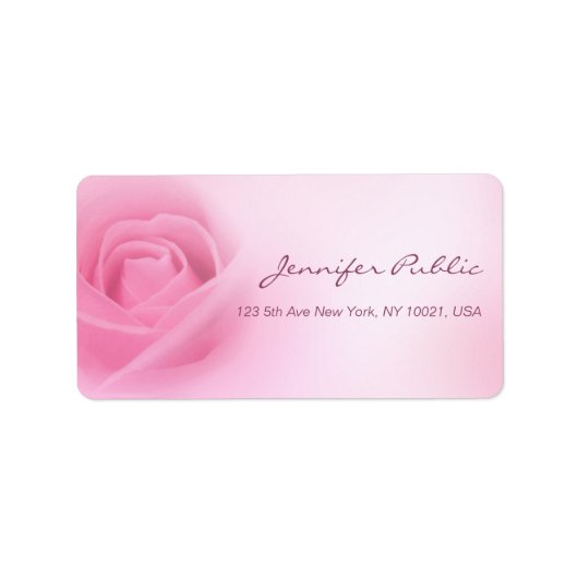 Étiquette Script manuscrit Moderne Rose Modèle (Devant)