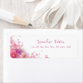 Étiquette Script manuscrit moderne Roses d'aquarelle florale (En situation)