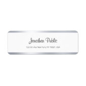 Étiquette Script manuscrit moderne Silver White Chic Simple (Devant)
