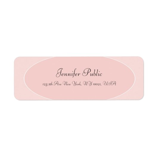 Étiquette Script manuscrit moderne tendance à la main Blush (Devant)