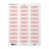 Étiquette Script manuscrit moderne tendance à la main Blush (Feuille entière)