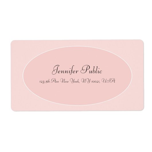 Étiquette Script manuscrit tendance Blush rose blanc élégant (Devant)