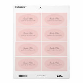 Étiquette Script manuscrit tendance Blush rose blanc élégant (Feuille entière)