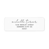 Étiquette Script minimal Adresse de retour moderne (Devant)