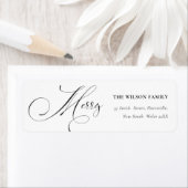 Étiquette Script minimal Joyeux Noël Adresse de voeux (En situation)