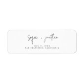 Étiquette Script minimaliste moderne | Mariage noir et blanc (Devant)