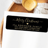 Étiquette Script moderne Chic Noël Adresse de retour Label