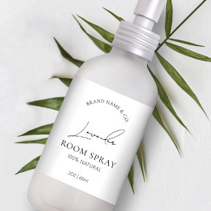 Étiquette Script moderne chic Simple Logo Chambre Spray bout